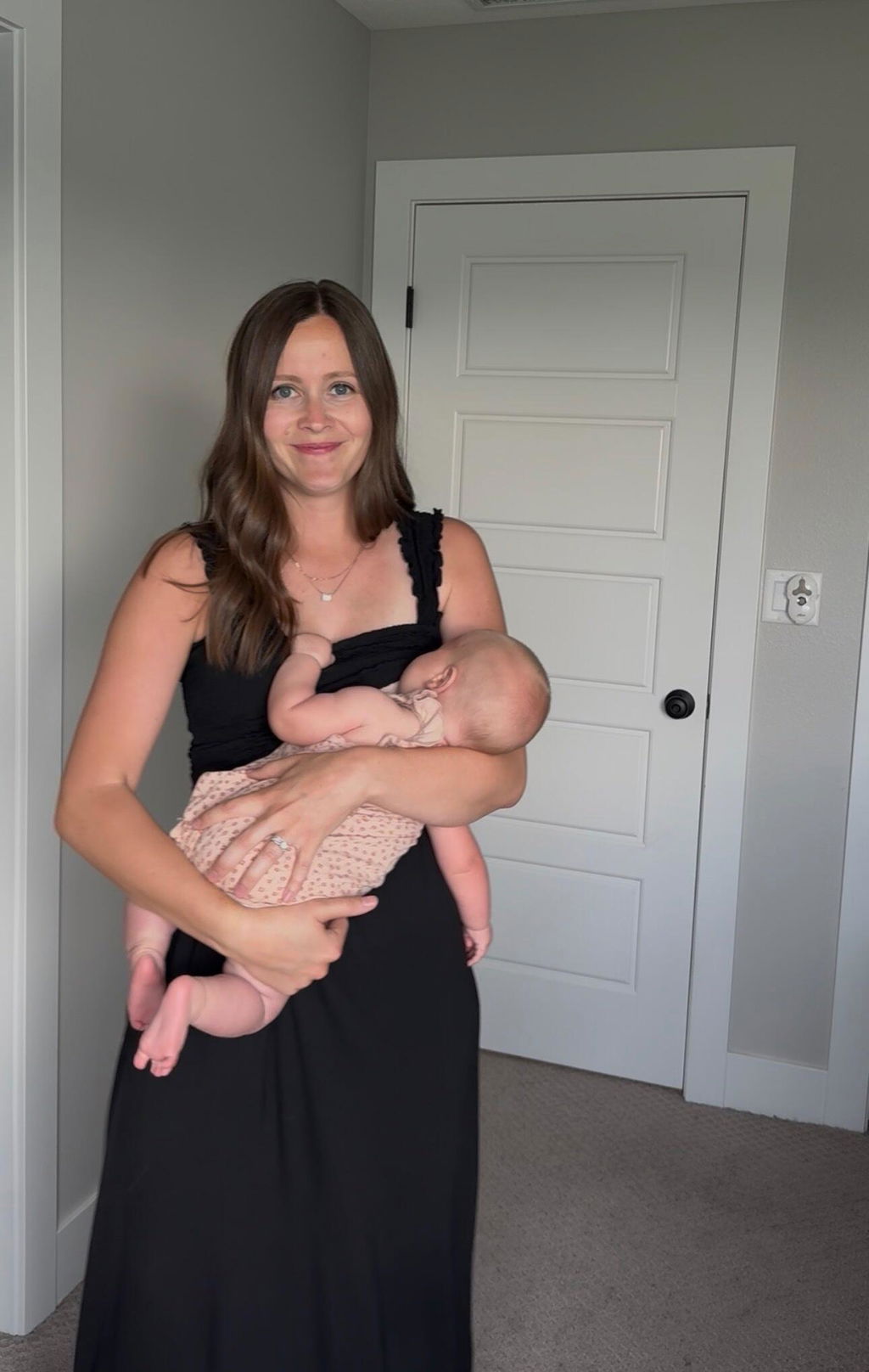 Nursing Midi Dress - Smocked Black 2.0