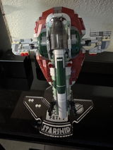 Display stand angled for Lego 75312 Boba Fett's Starship + Minifigures plate (A1066)
