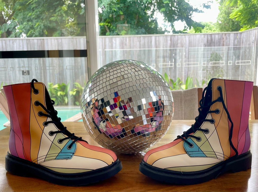 Retro Rainbow Boots