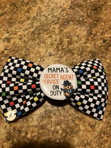 Personalized black checkered bow