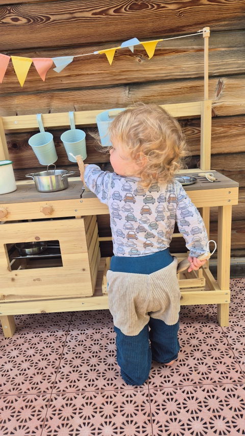 Mitwachsender Sweater Kinder ganzjährig | Alltagsbegleiter Rip | Apricot Terrakotta - Koralle - Himmelblau