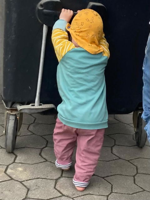 Mitwachsende Kinderhose ganzjährig | Bio-Popeline | Unifarben