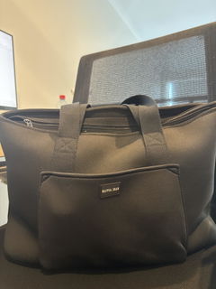 Rover (Black) Large Neoprene Tote - With Zip Closure