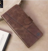 Samsung Galaxy A17  Cover - Dark Brown - Premium Leather Megantic Flip Book Covers With Card Holding Option