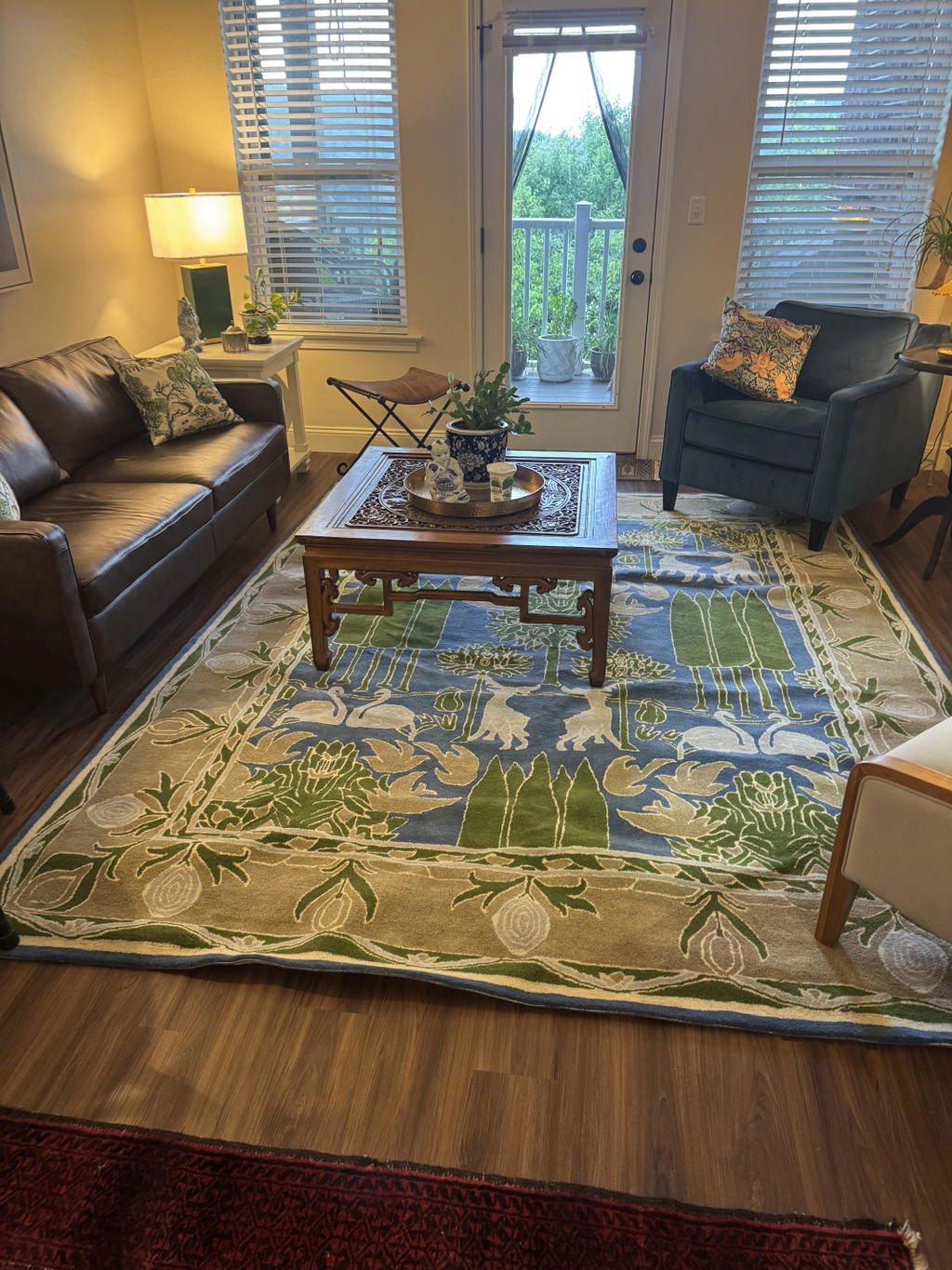LoomBloom  Blue Hand Tufted Transitional Art & Crafts Wool Oriental Area Rug