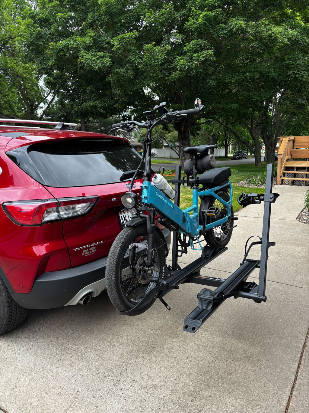 2-Bike Hitch E-Bike Rack with Ramp, Easy Fold and Tilt