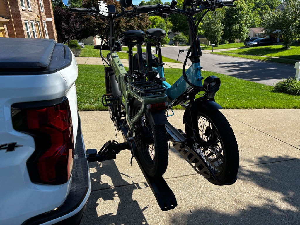 2-Bike Hitch E-Bike Rack with Ramp, Easy Fold and Tilt, Heavy Duty