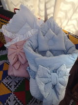 4-in-1 Baby Carry Nest – Carry, Sleep, Play & Comfort – White & Sea Pink