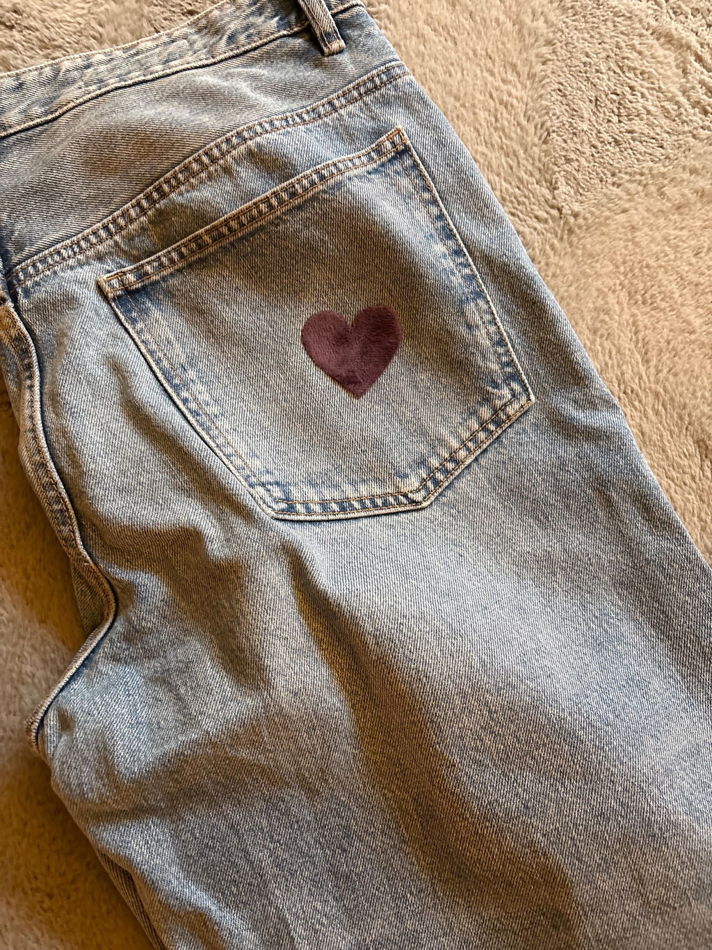 Teddy-Patch - herz mauve *iron-on*