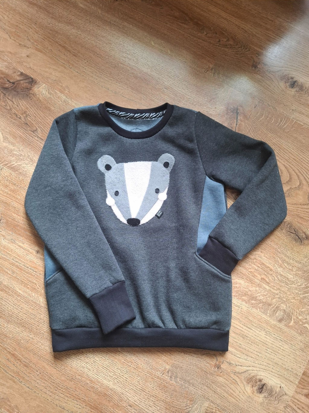 XL Teddy-Patch - Dachs *iron-on* inkl. Weblabel