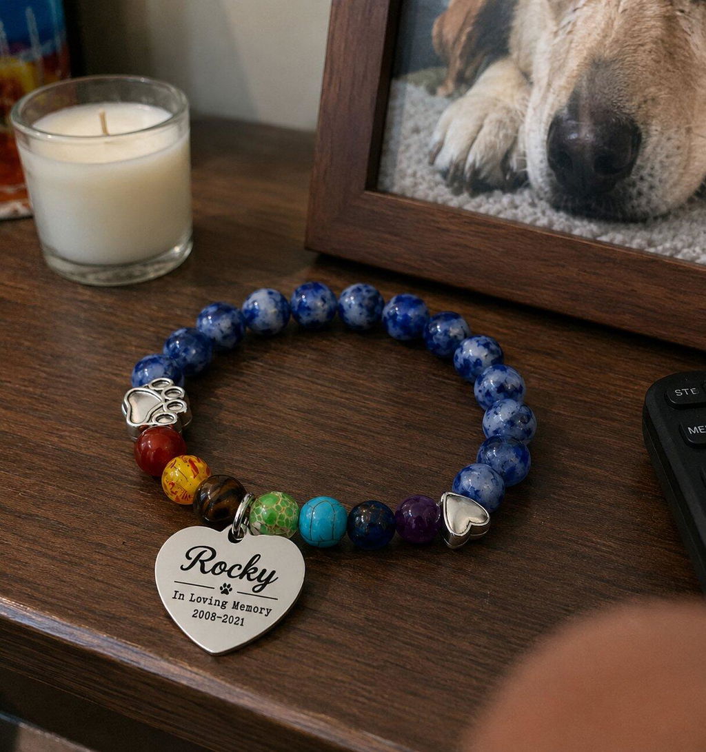 In Loving Memory - Personalized Custom Rainbow Bridge Bracelet