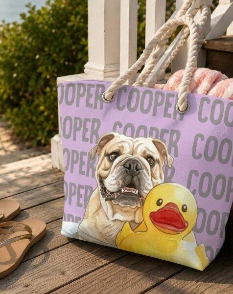 Dog Lover Watercolor - Personalized Custom Beach Bag