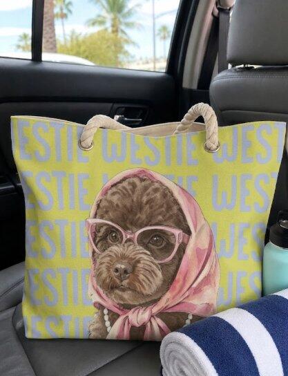 Dog Lover Watercolor - Personalized Custom Beach Bag