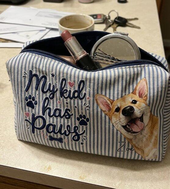 Perfect In Any Color - Personalized Custom Seersucker Print Makeup Bag