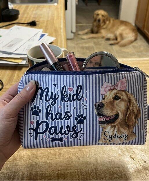 Perfect In Any Color - Personalized Custom Seersucker Print Makeup Bag