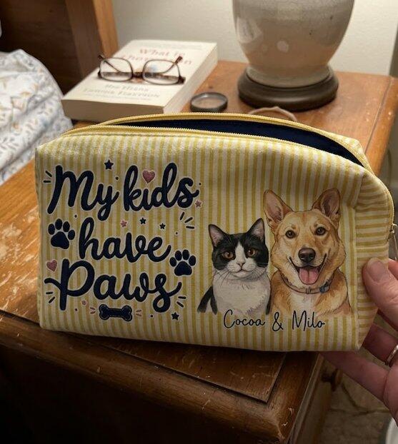 Perfect In Any Color - Personalized Custom Seersucker Print Makeup Bag