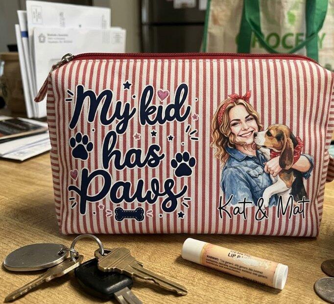 Perfect In Any Color - Personalized Custom Seersucker Print Makeup Bag