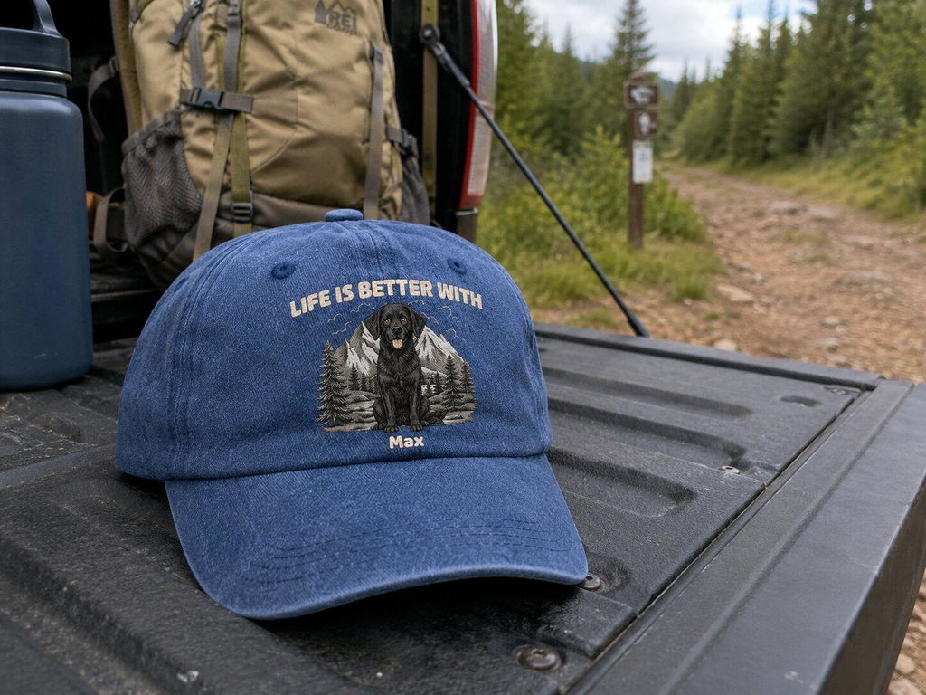Mountain Trips With Dogs - Personalized Custom Vintage Washed Denim Cap