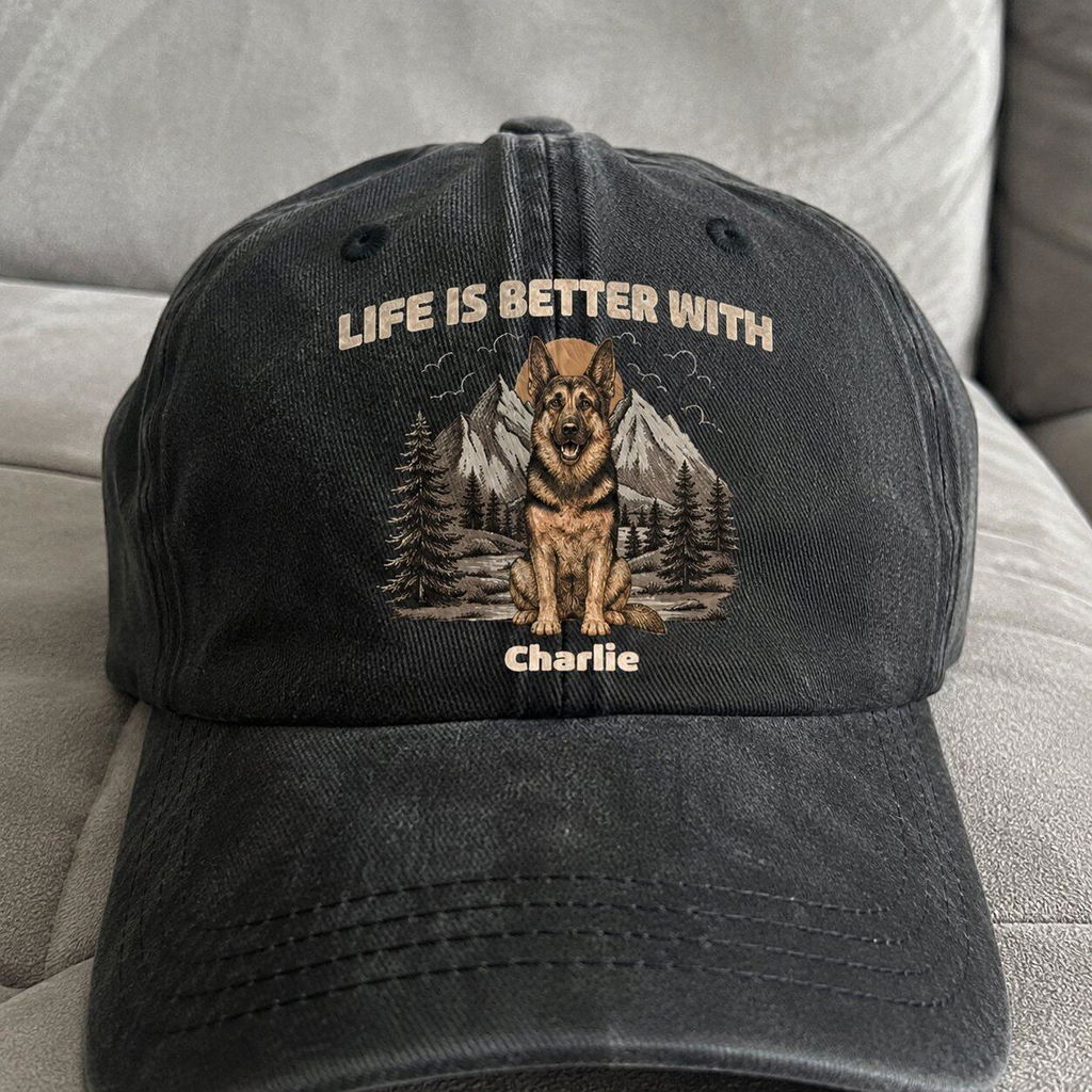 Mountain Trips With Dogs - Personalized Custom Vintage Washed Denim Cap