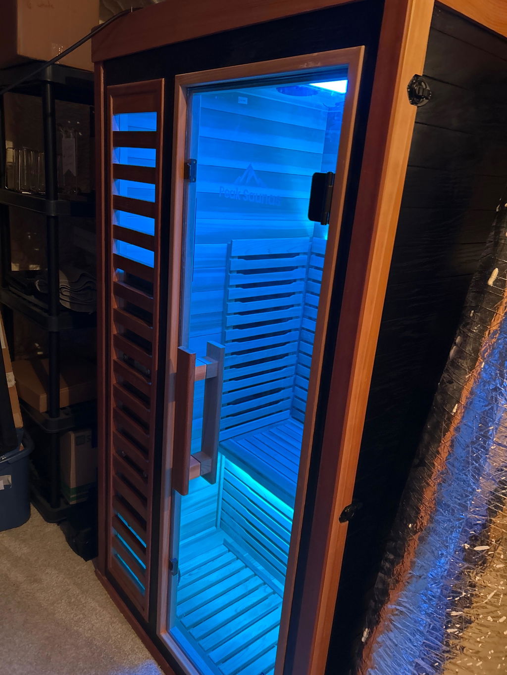 Rainier 1-Person Full Spectrum Infrared Sauna with Full-Body Medical-Grade Red Light Therapy & Smart WiFi App Control