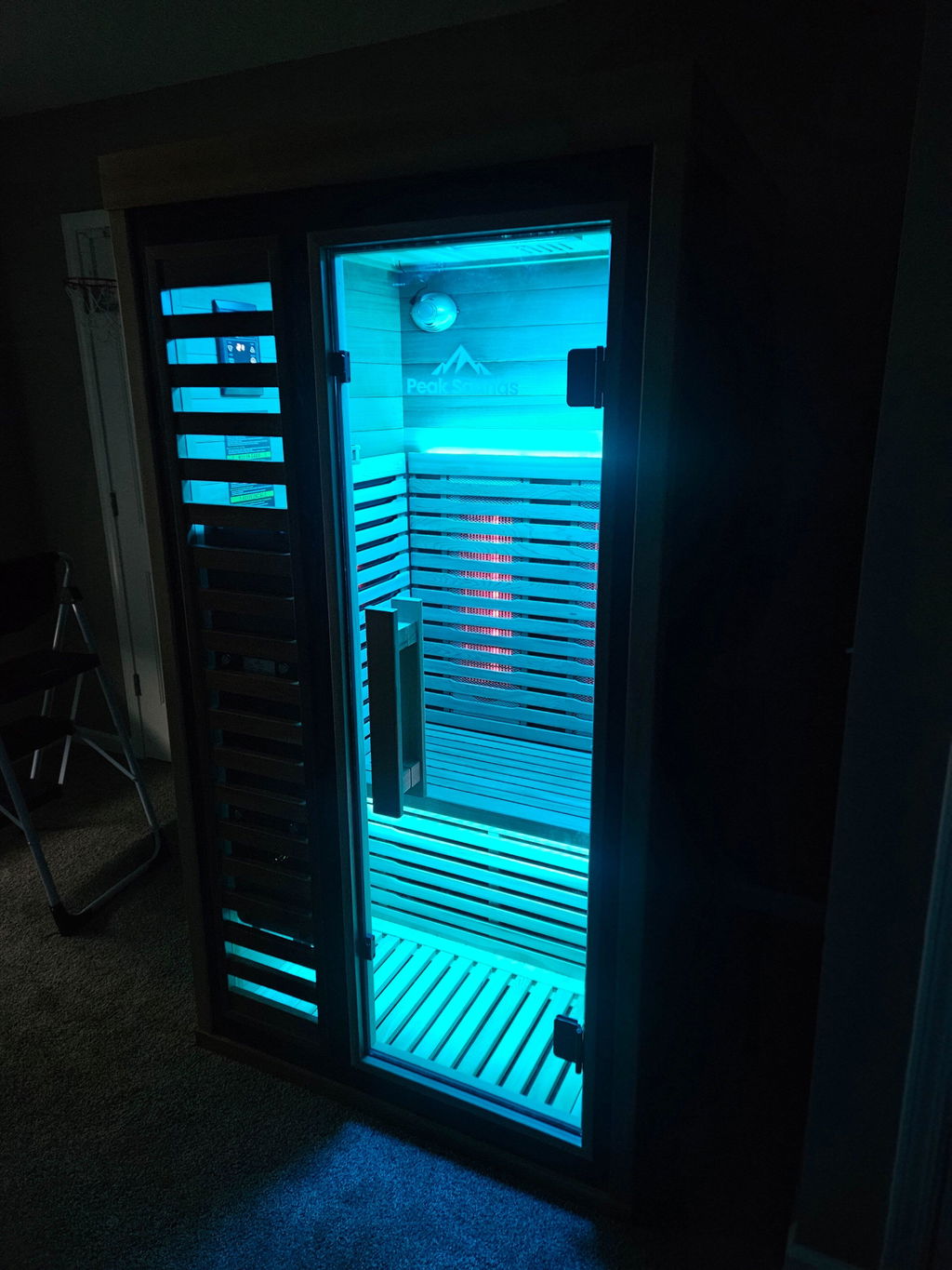 Rainier 1-Person Full Spectrum Infrared Sauna with Full-Body Medical-Grade Red Light Therapy & Smart WiFi App Control