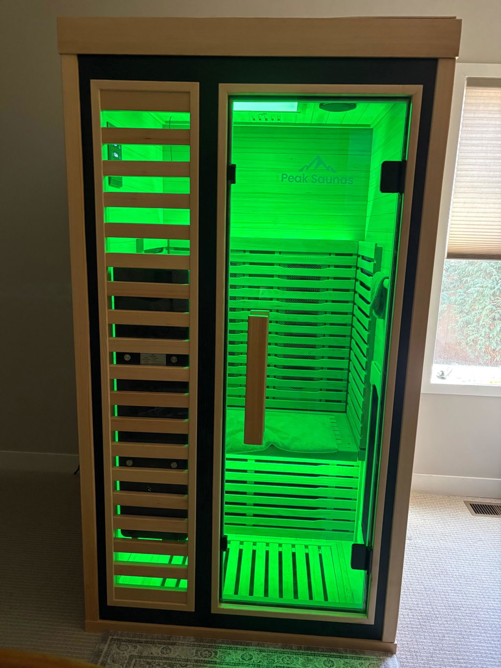 Shasta 1-Person Full Spectrum Infrared Sauna with Full-Body Medical-Grade Red Light Therapy & Smart WiFi App Control