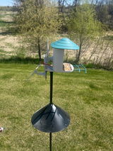 PerchMe Heavy-Duty Deluxe 92‘’ Bird Feeder Pole Station with Squirrel Baffle, 360° Rotating Crossbars & Hooks,Customizable Height