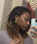 Sun Charm Textile Earrings