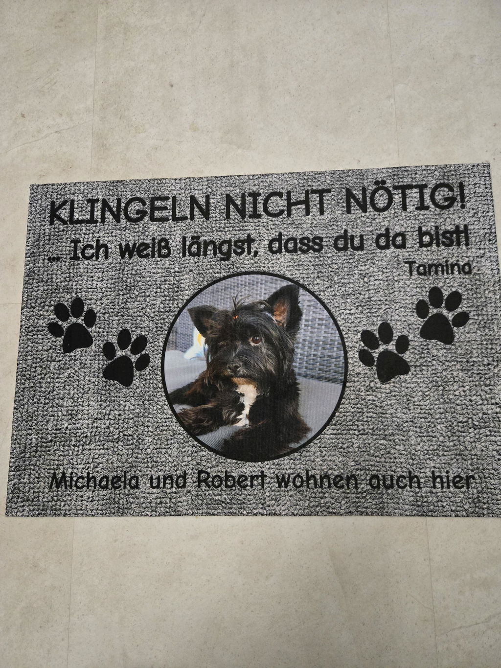 Klingeln nicht nötig - Individuelle Fußmatte