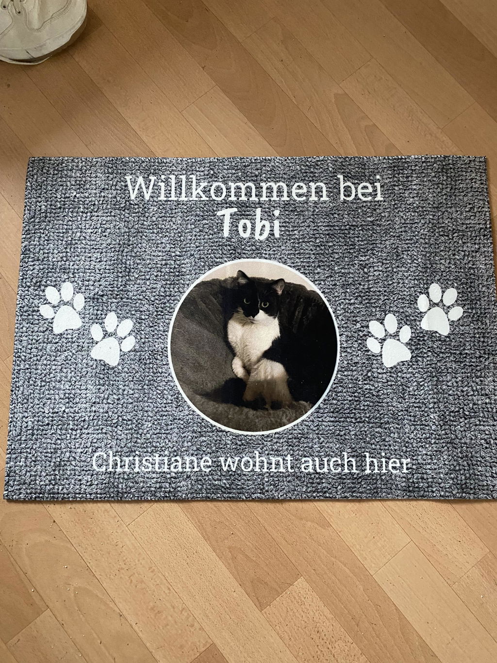 HIER WOHNT - Individuelle Foto Haustier Fußmatte