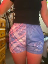 Plaid Footy Shorts - Lavender