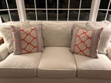 Thibaut Austin Striped  Pillow in Coral.