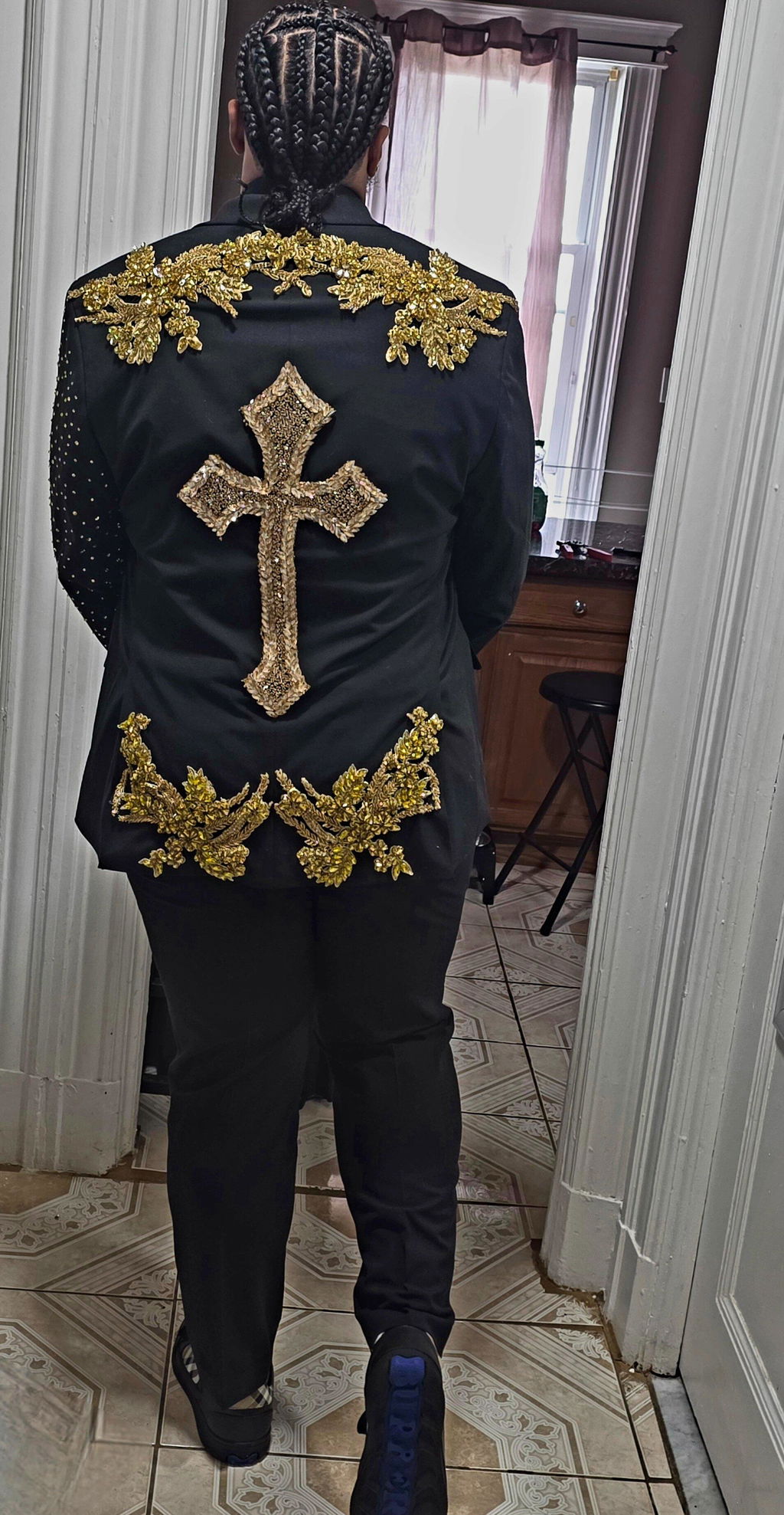 Large Rhinestone Cross Applique