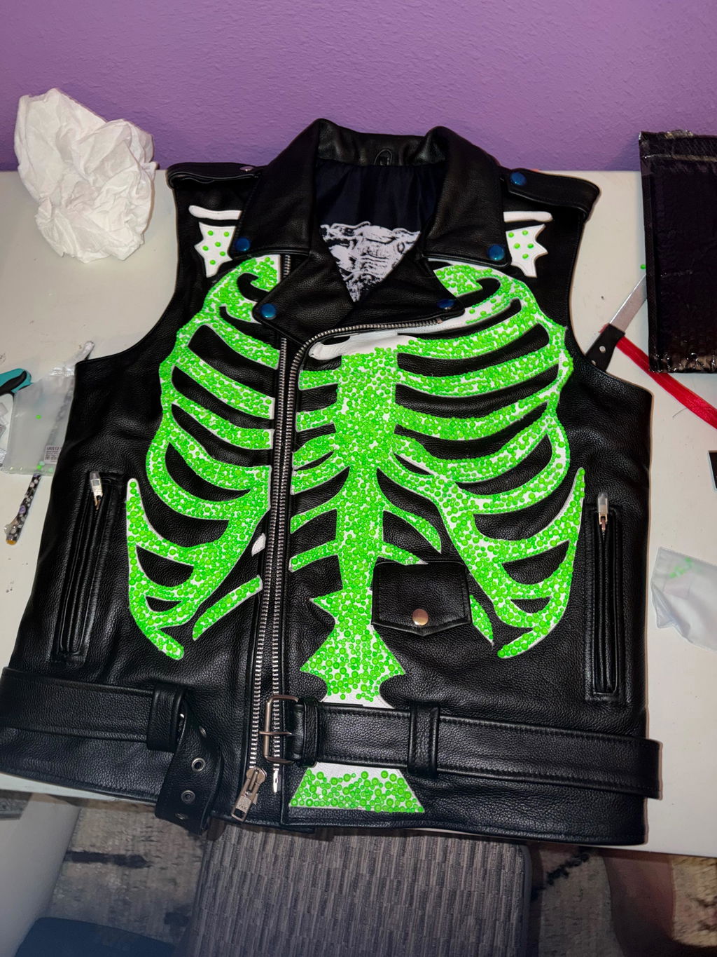 Neon Green Glass Rhinestones