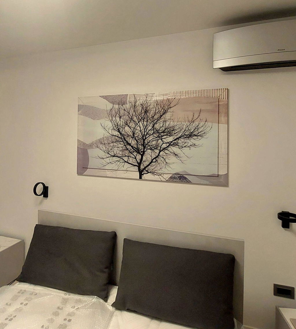 Quadro Floreale Moderno su Vetro "Autunno Contemporaneo"