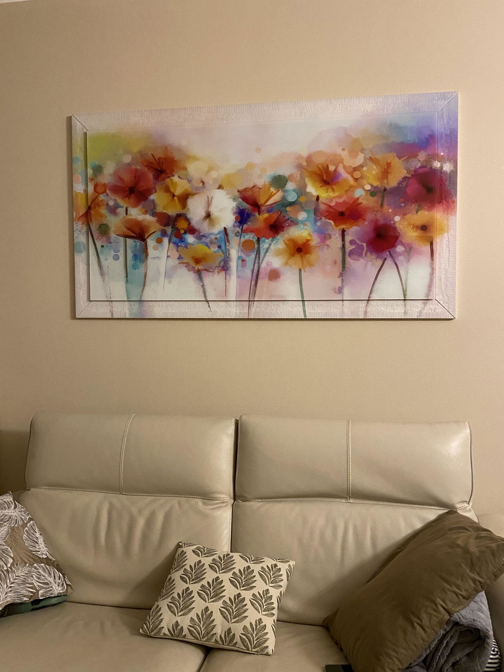 Quadro Floreale Moderno su Vetro "Battiti di Natura"
