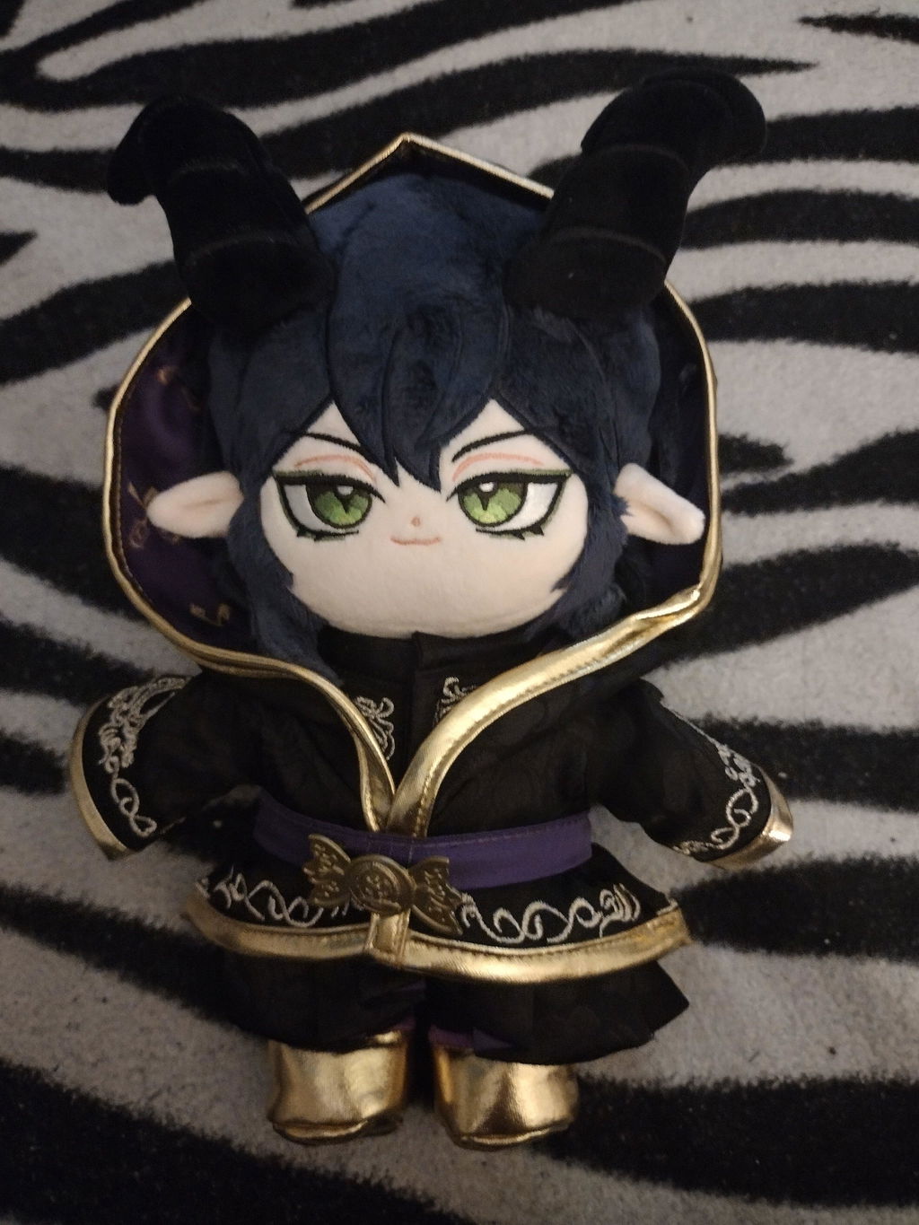 【Doll In Stock】PLUSH WONDERLAND Mages Dark Blue Hair With Horns Cotton Doll Plush 20 CM FANMADE