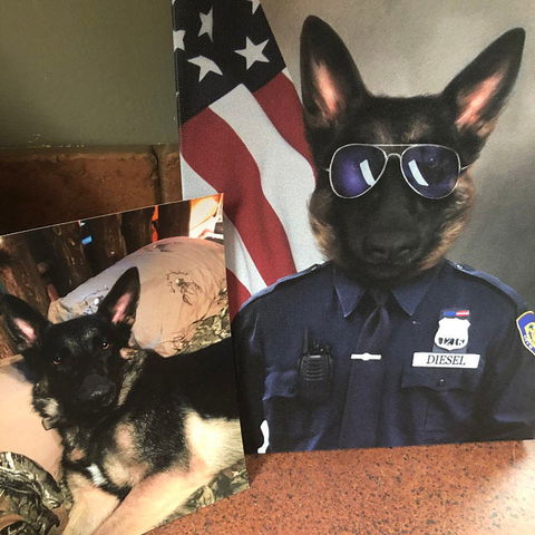 Pet Policeman male pet portrait