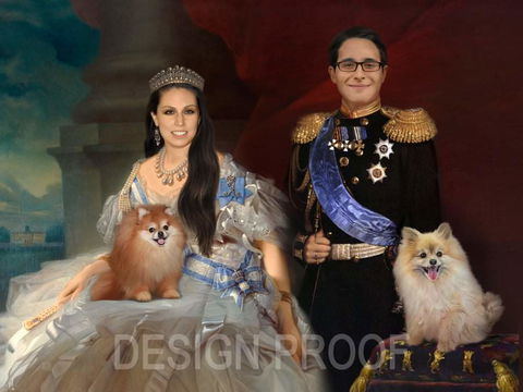 Princess Yusupova and Alexander II and their Pet portrait