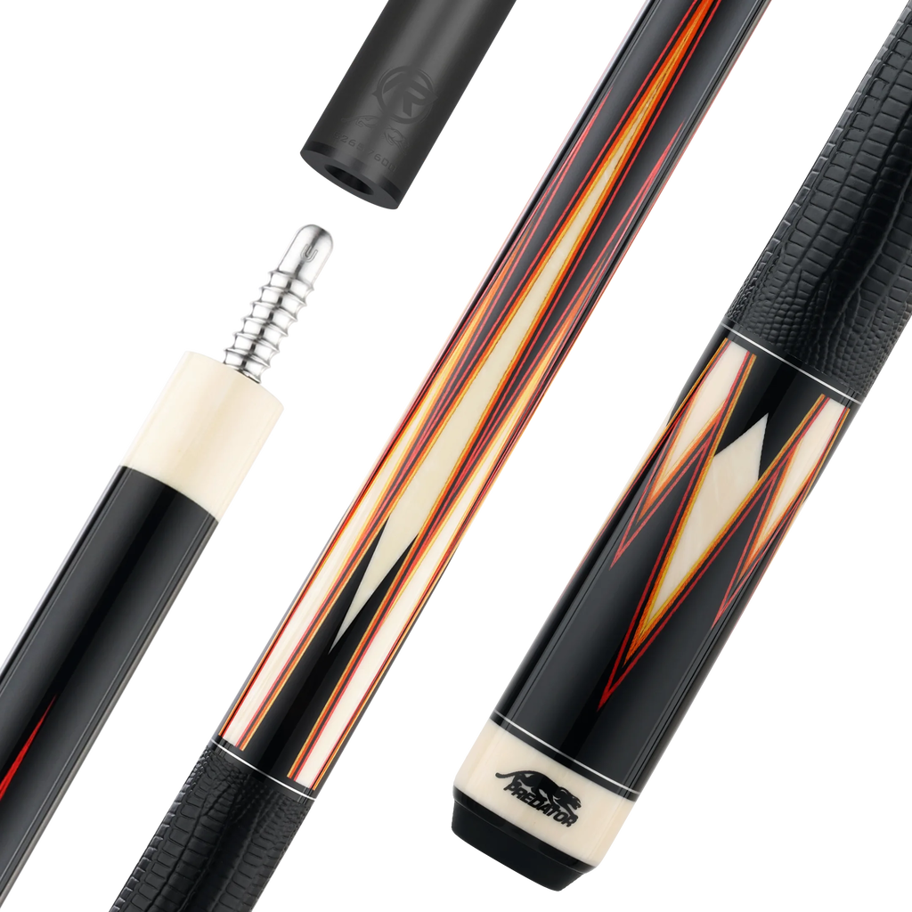 Predator Limited True Splice 16 Pool Cue Stick - Ebony with Red