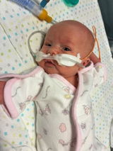 Stork Pink Cotton NICU Gown