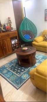 Blue Traditional Machine Washable Rug