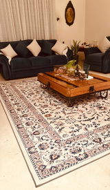Grey Traditional Machine Washable Rug