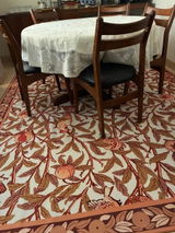 Gold Floral Machine Washable Rug
