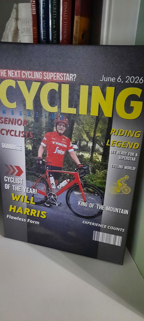 Personalized Cycling Magazine Cover Poster / Canvas - Custom Gift for Cyclists