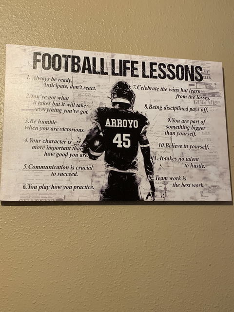 American Football Life Lessons Poster / Canvas - Personalized Custom Name Gift