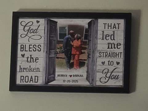 God Bless The Broken Road - Personalized Custom Window Frame Photo Canvas / Poster
