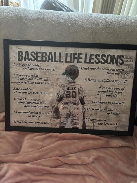 Baseball Life Lessons - Personalized Canvas / Poster for Kids