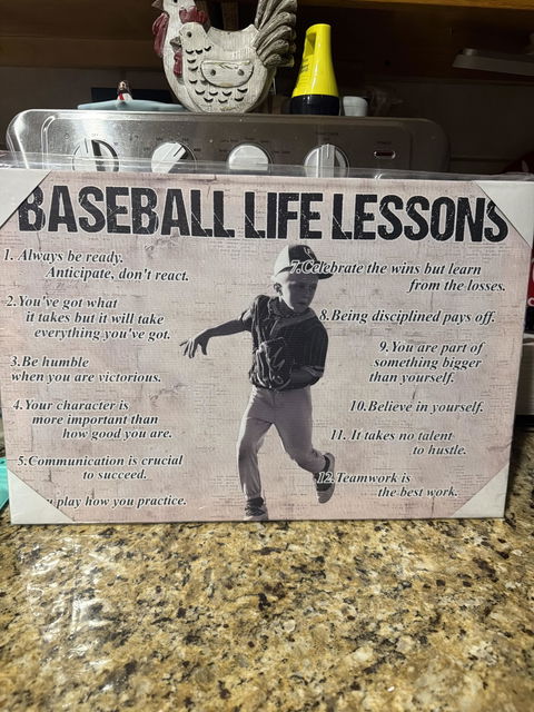 Baseball Life Lessons - Personalized Canvas / Poster for Kids