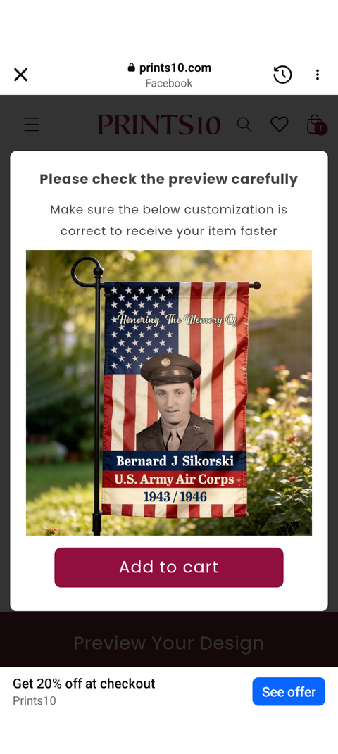 Personalized Veteran Memorial Garden Flag - Military Remembrance Gift